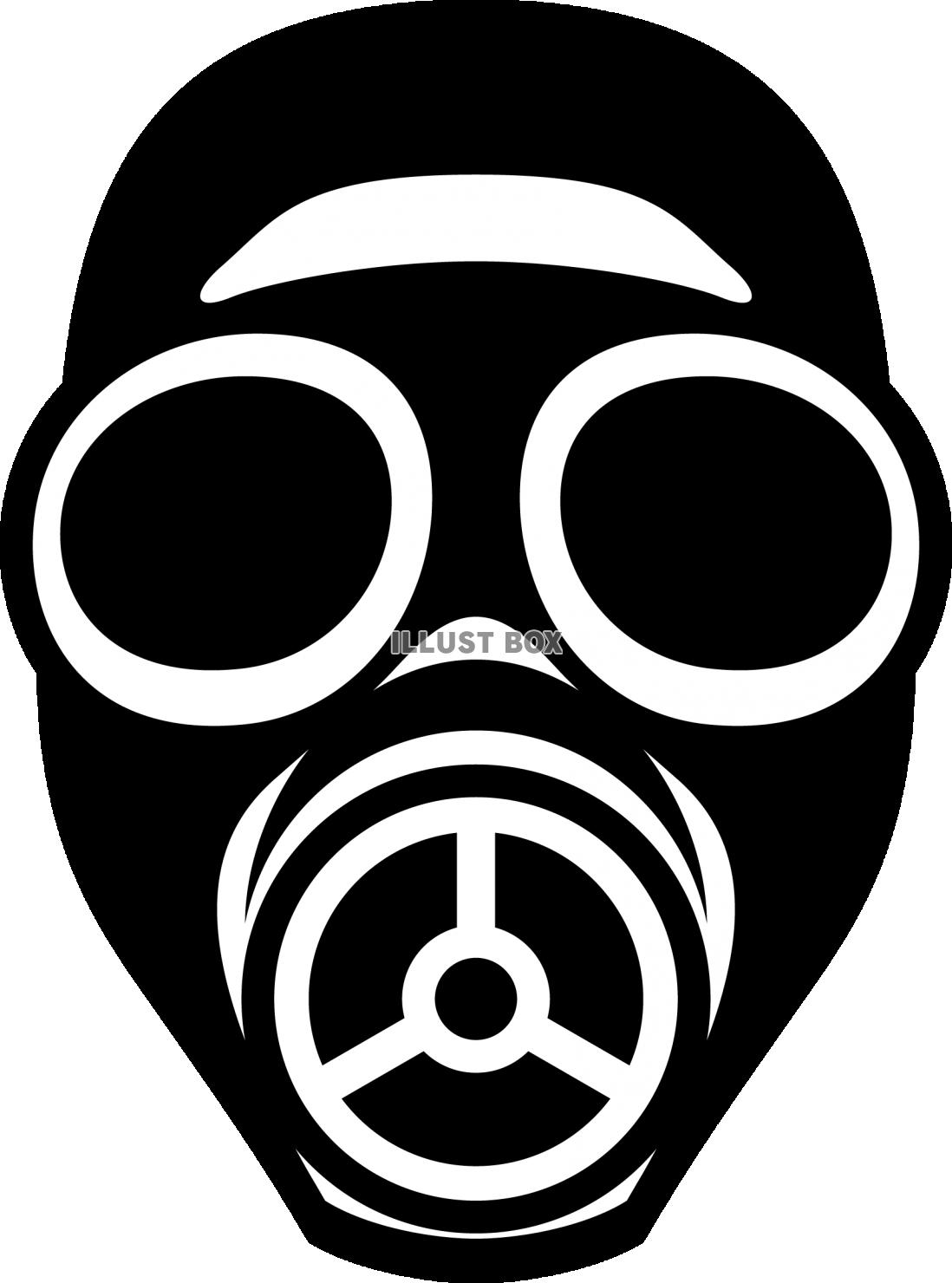 無料イラスト ガスマスク シルエット 危険なイメージ