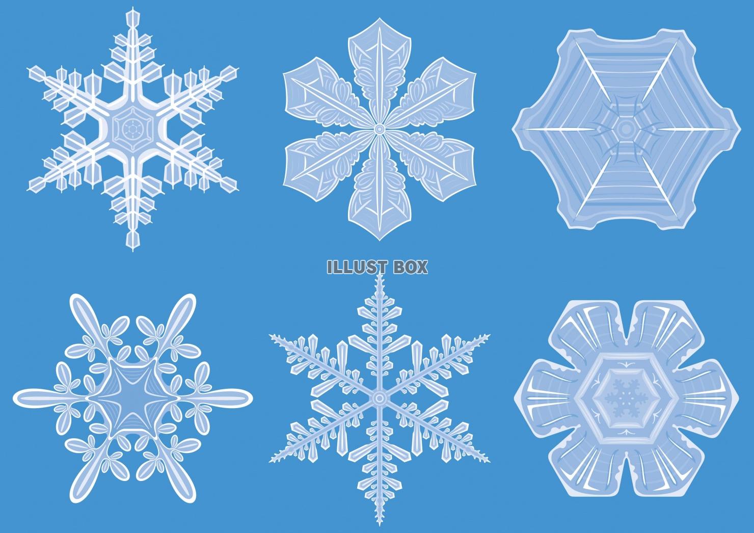 雪の結晶　雪華　冬のイメージ　セット