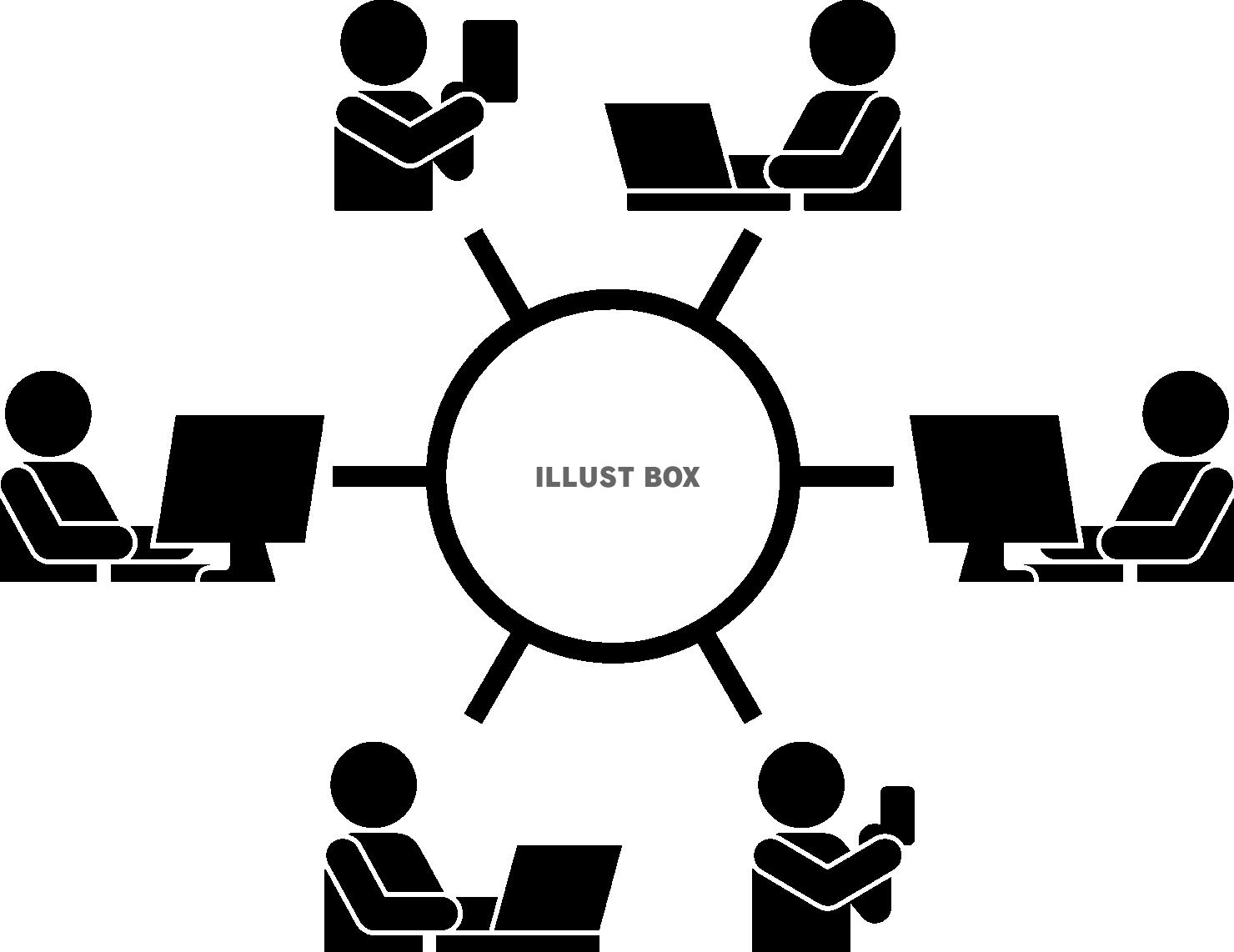 無料イラスト ネットワーク 説明図 ピクトグラム