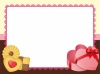 ハートのギフトプレゼントボックスとクッキーフレーム(バレンタイン、レース、洋菓子