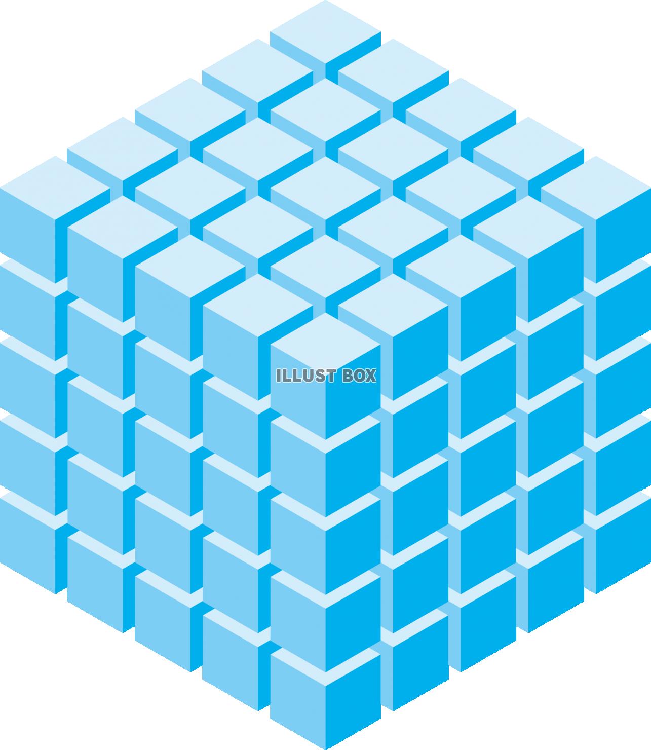 無料イラスト キューブ 立方体 ブロック デザイン素材