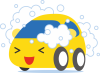 車のキャラクター　洗車