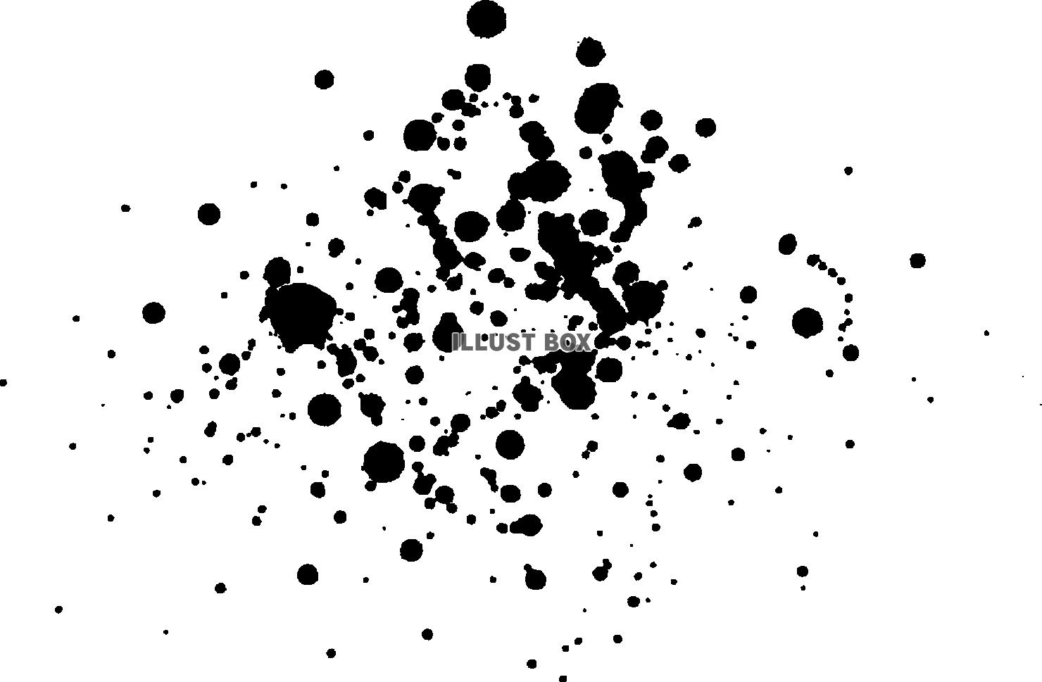 紙に飛び散ったインク　墨　スパッタリング