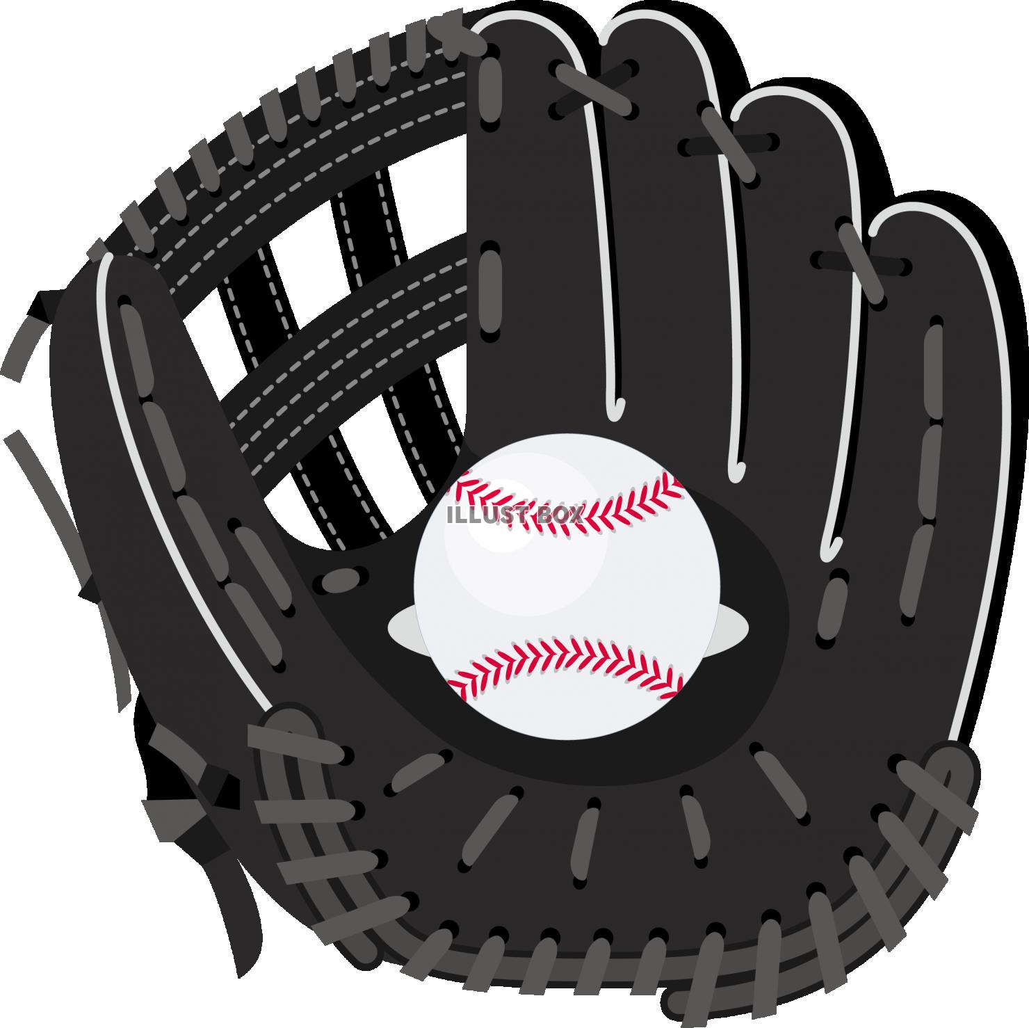 無料イラスト 野球用具 用品 グローブとボール スポーツギア