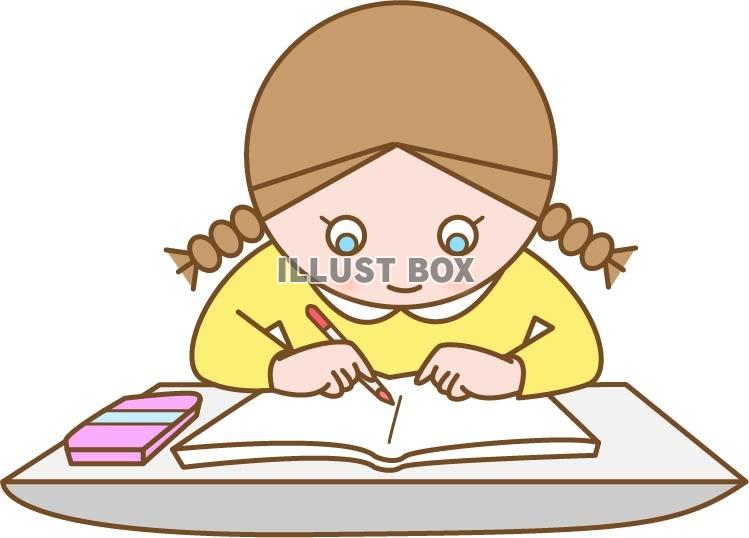 無料イラスト 学校で勉強をする外国人の子ども