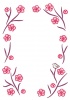 梅の花の手描きフレーム　縦