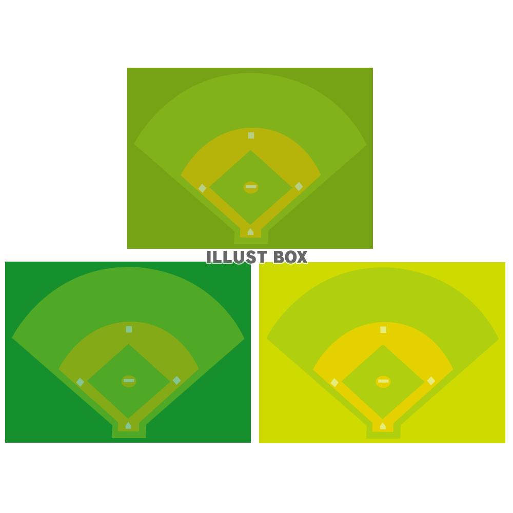 無料イラスト 野球ダイヤモンドフレームセット