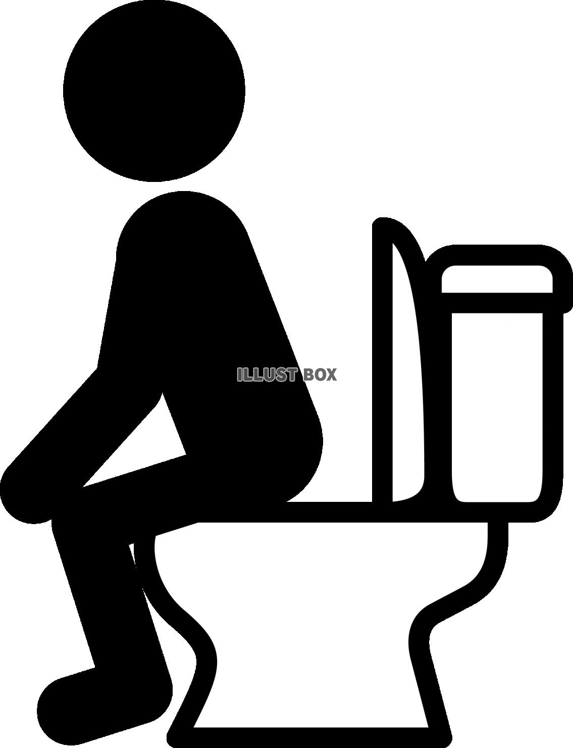 無料イラスト トイレで用を足す人 ピクトグラム