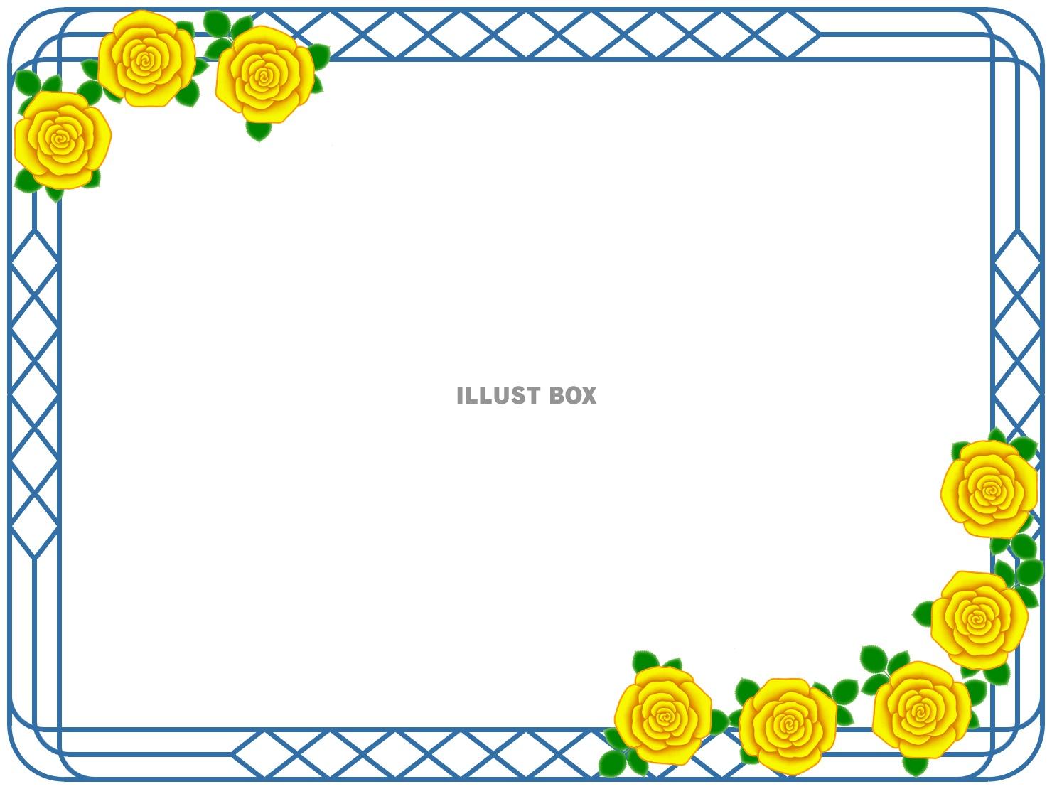 薔薇の花フレーム花模様飾り枠素材イラスト。ベクターあり