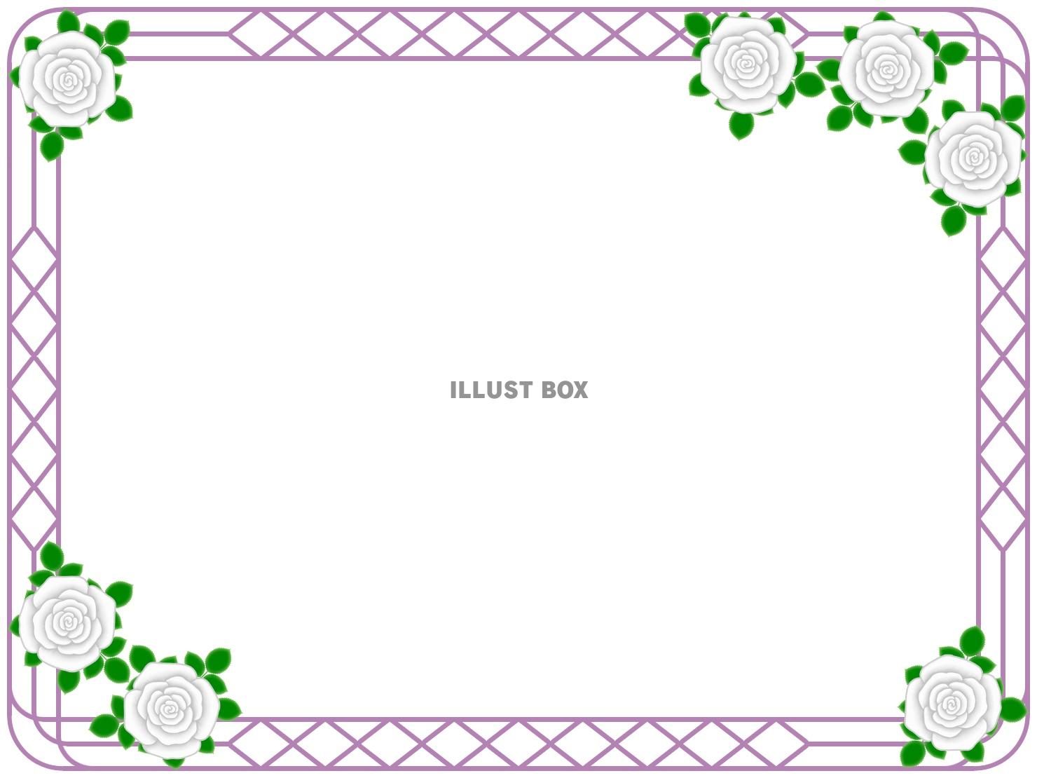 薔薇の花フレーム花模様飾り枠素材イラスト。ベクターあり