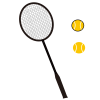 テニスラケットとボールのアイコンセット