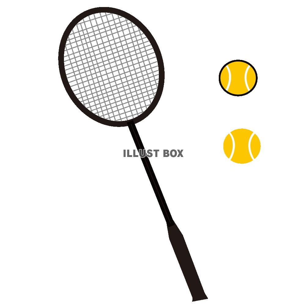 無料イラスト テニスラケットとボールのアイコンセット