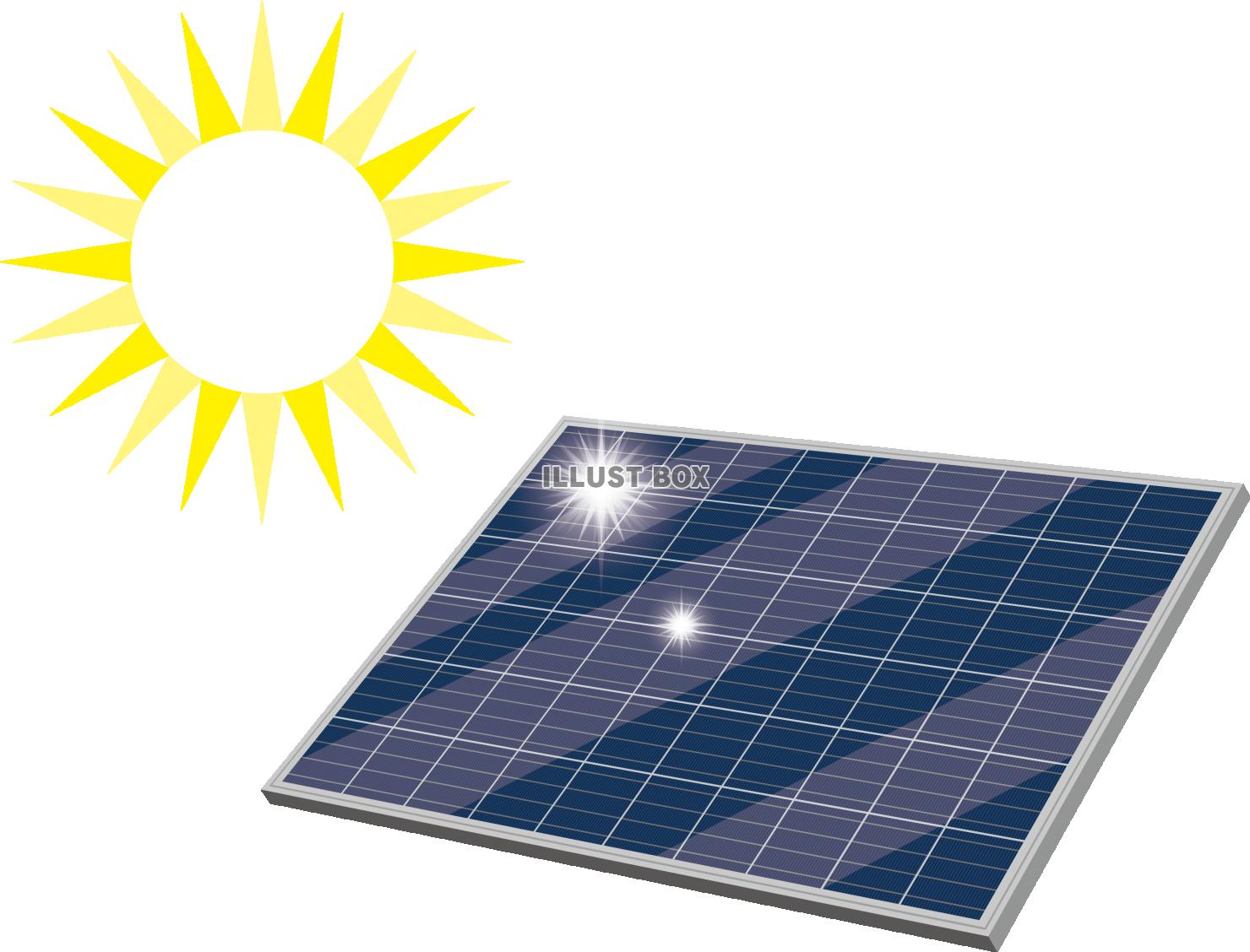 無料イラスト ソーラーパネル 太陽電池と太陽