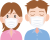 マスクをする男女