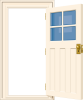 開け放された木製ドア 扉　フレーム