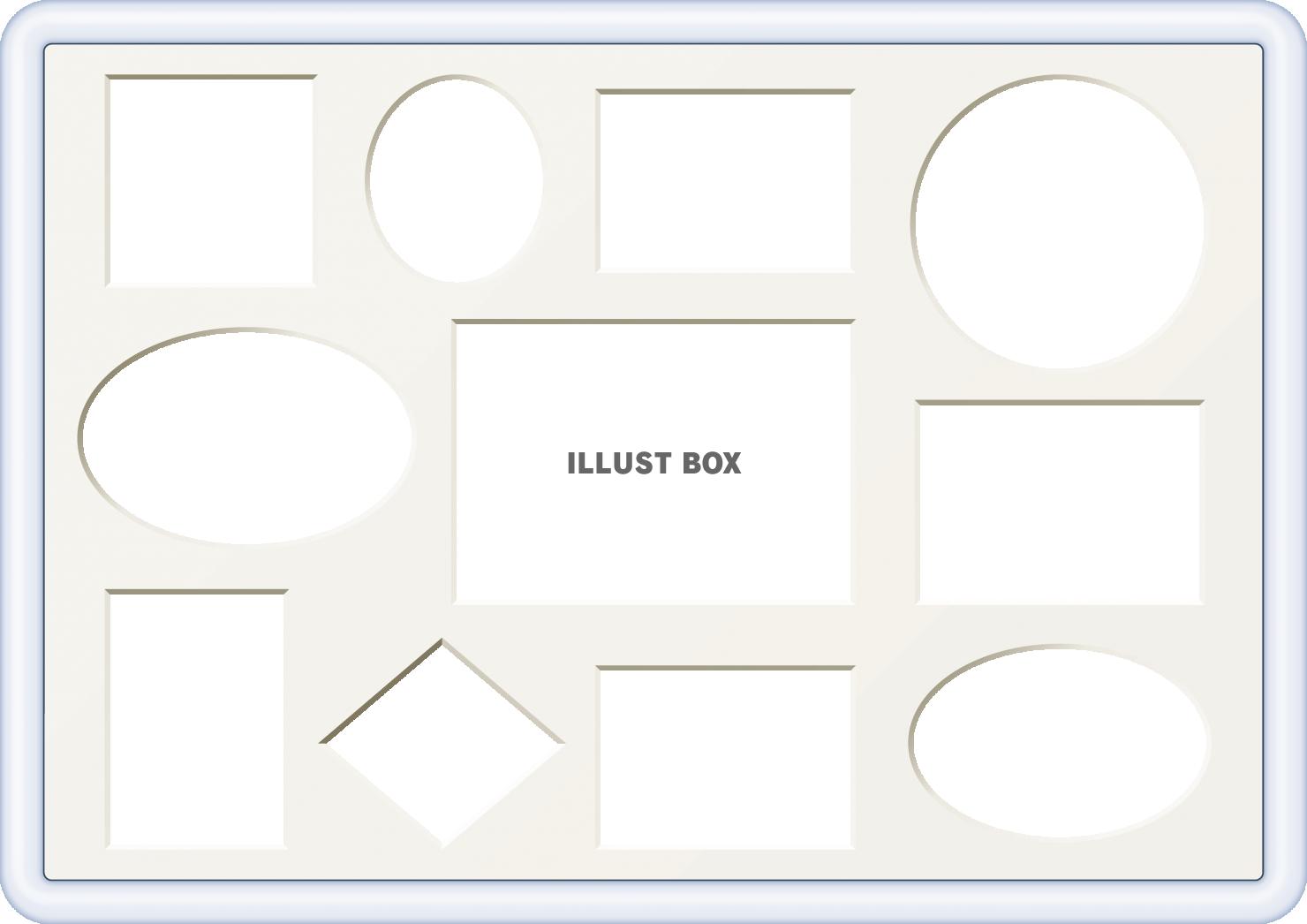 無料イラスト 額縁 マルチフォトフレーム フレーム ホワイト