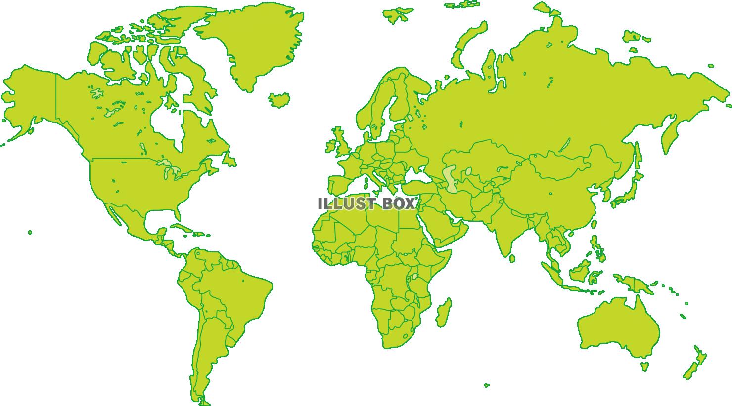 無料イラスト 世界の国々 世界地図 マップ 国境
