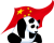 パンダ　中国国旗
