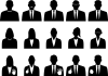 ビジネスマン　バストアップ　シルエット