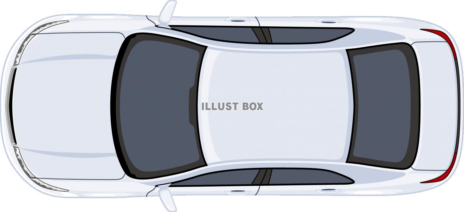 無料イラスト 自動車 上面 ホワイト