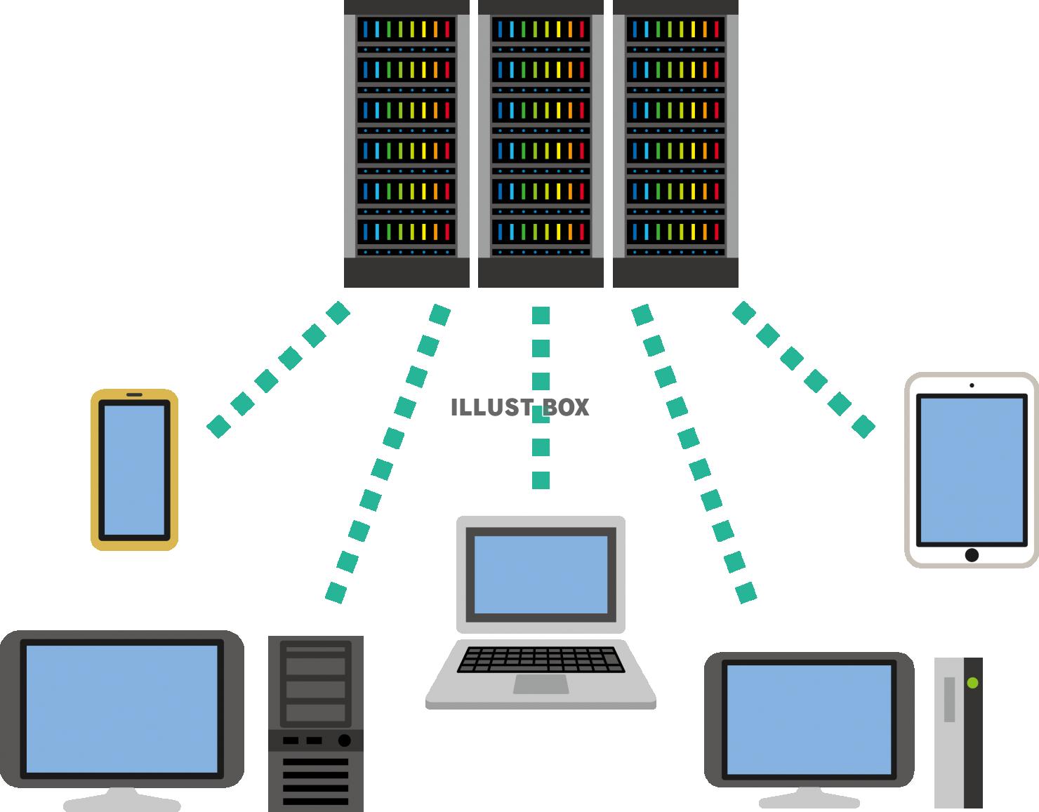 無料イラスト サーバー 説明図