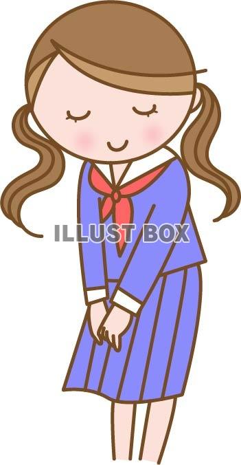 無料イラスト 挨拶をする女子学生