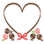 チョコレート色のハートフレーム　透過png