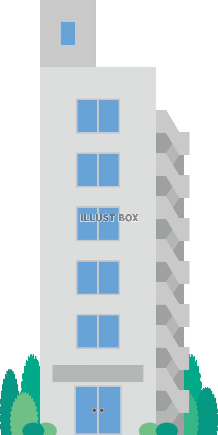 無料イラスト 建物 雑居ビル ペンシルビル