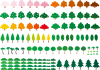 情景　いろいろな樹木のセット