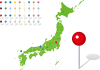 日本地図　都道府県　マップピン