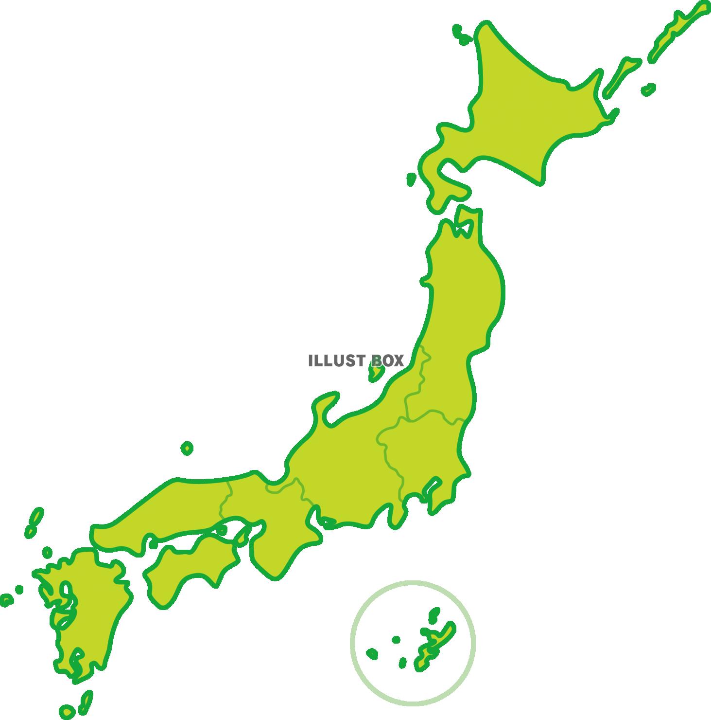 無料イラスト 日本地図 八地方区分
