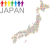 日本地図　手つなぎ