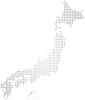 日本地図　マップ　ドット　立体　ホワイト