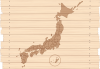 日本地図　地図　木　木目　ナチュラル