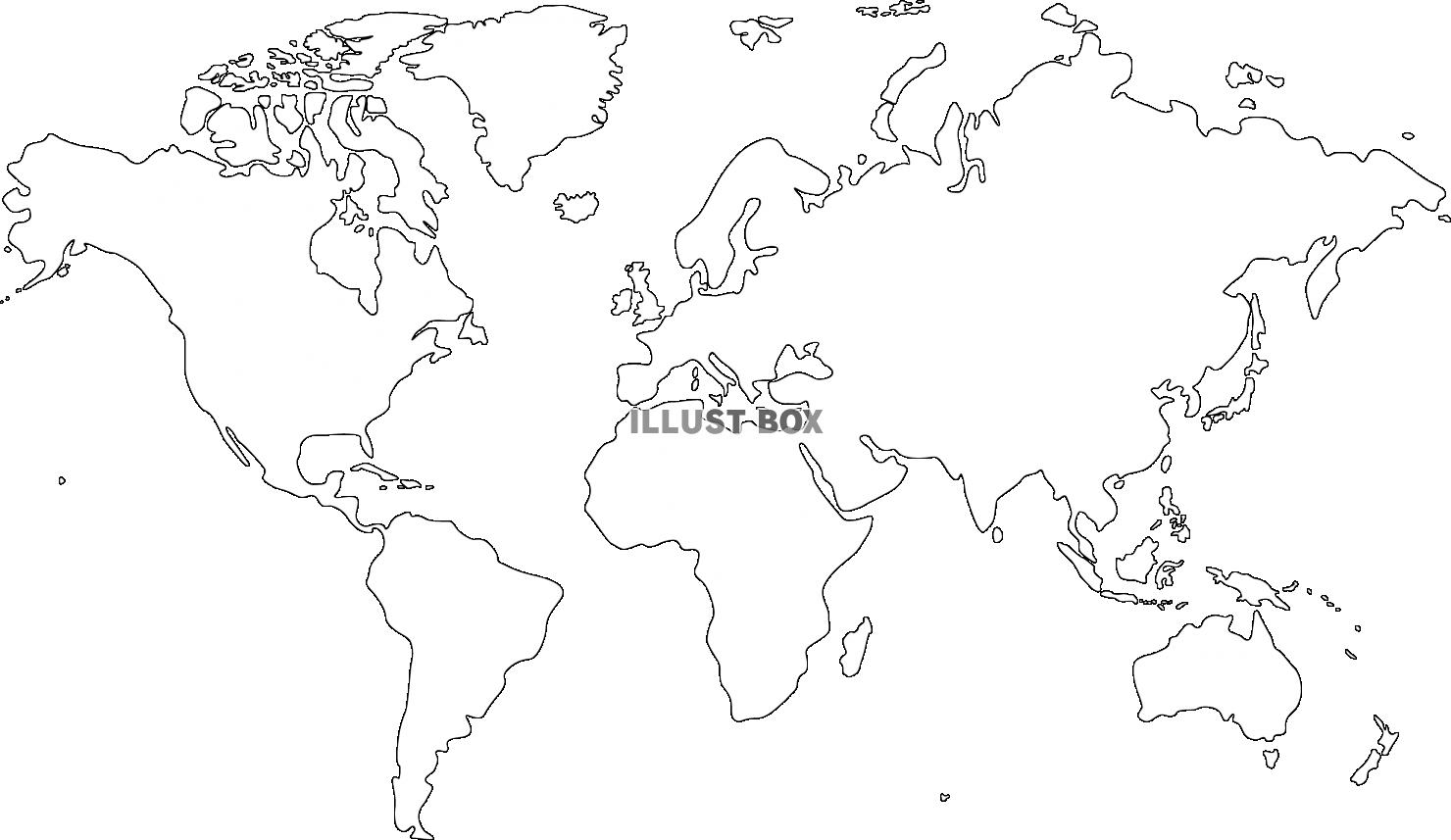 無料イラスト 世界地図 白地図 ぬりえ