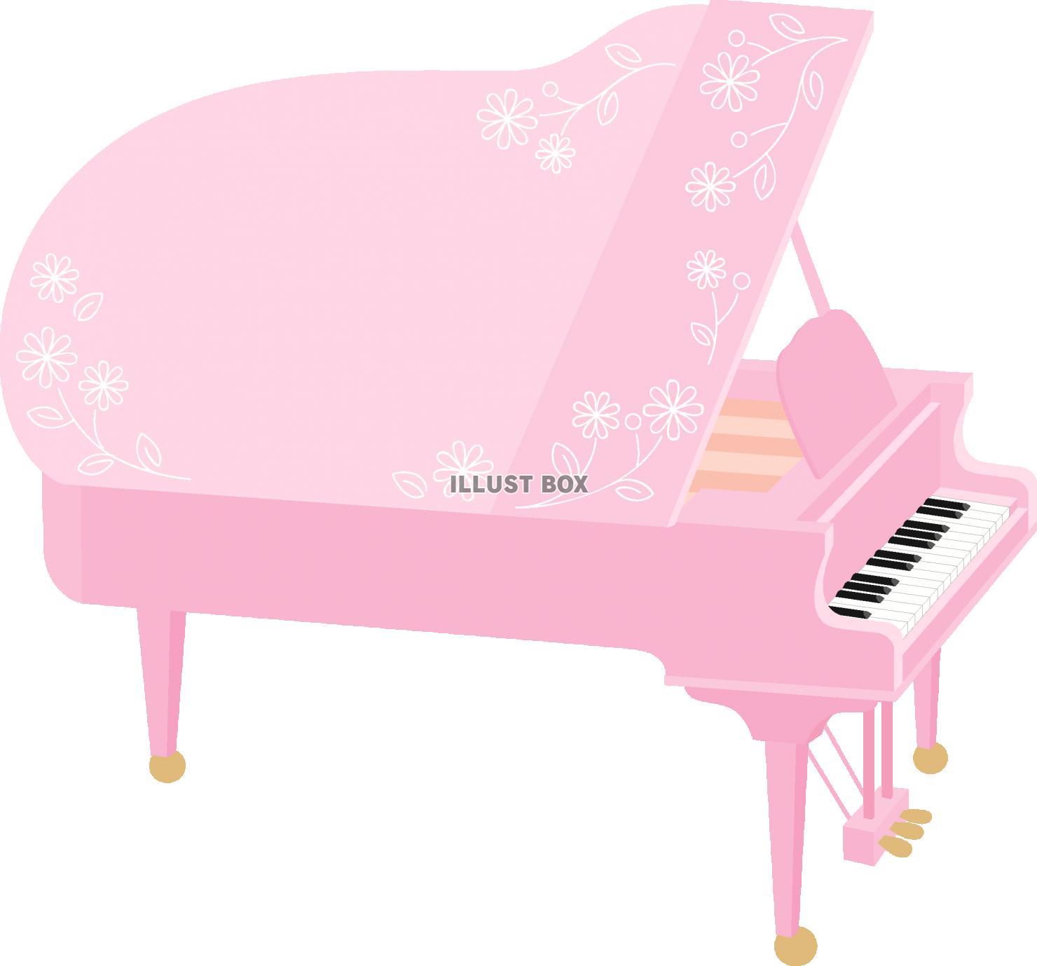 無料イラスト グランドピアノにメッセージを ピンク