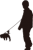 犬の散歩　シルエット