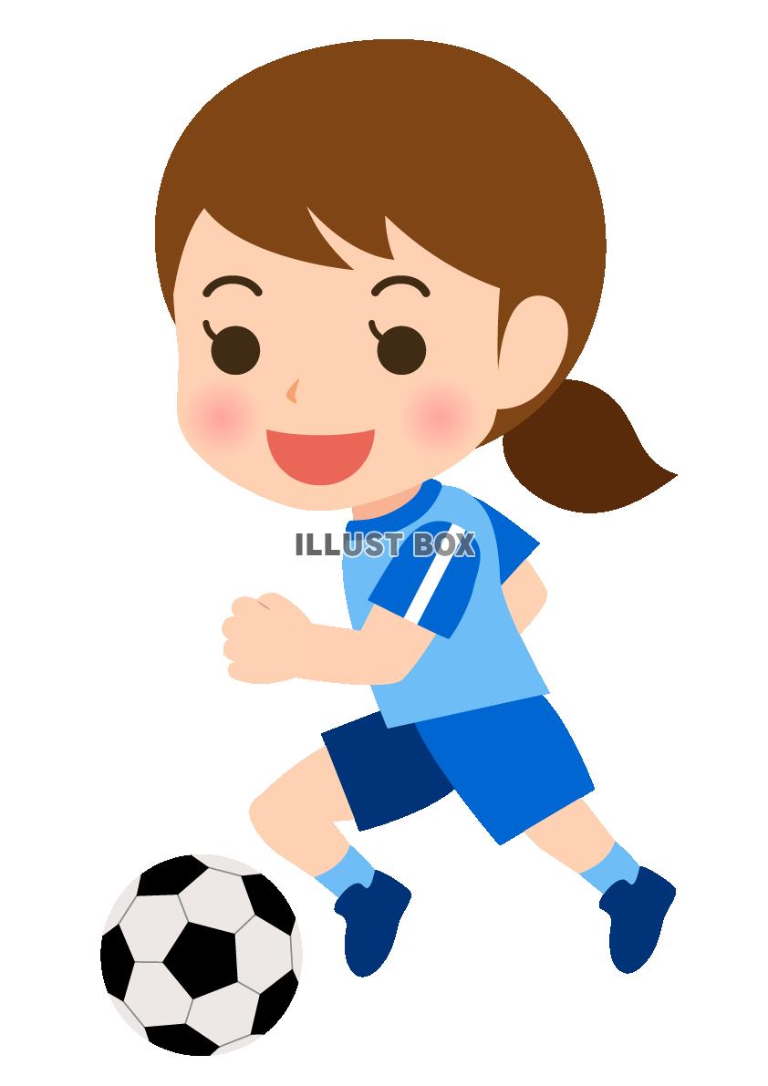 無料イラスト サッカー 女