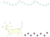 お散歩する猫のフレームイラスト