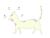 お散歩する猫のイラスト