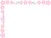 桜の花模様フレーム、飾り枠素材イラスト。透過PNG
