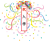 くす玉　紙花　祝　入学