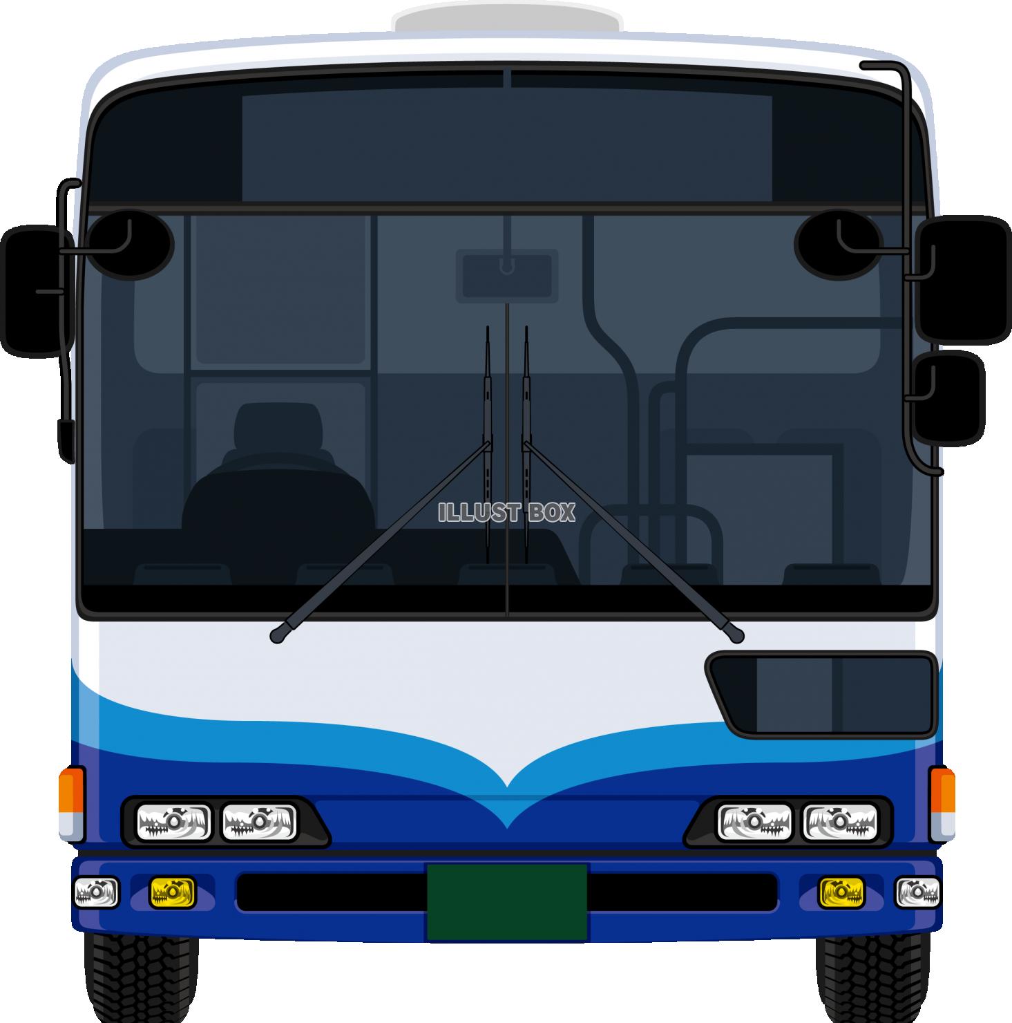 バス 正面　ブルー