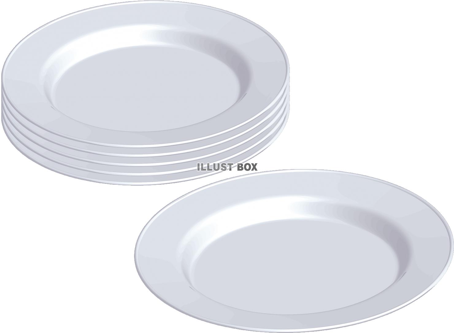 無料イラスト シンプルな白い皿