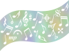 音楽記号の壁紙画像、音符背景素材イラスト。透過PNG