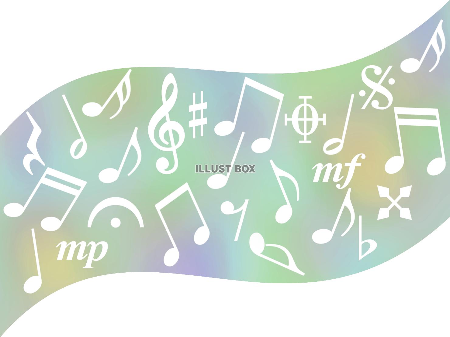 無料イラスト 音楽記号の壁紙画像 音符背景素材イラスト 透過png