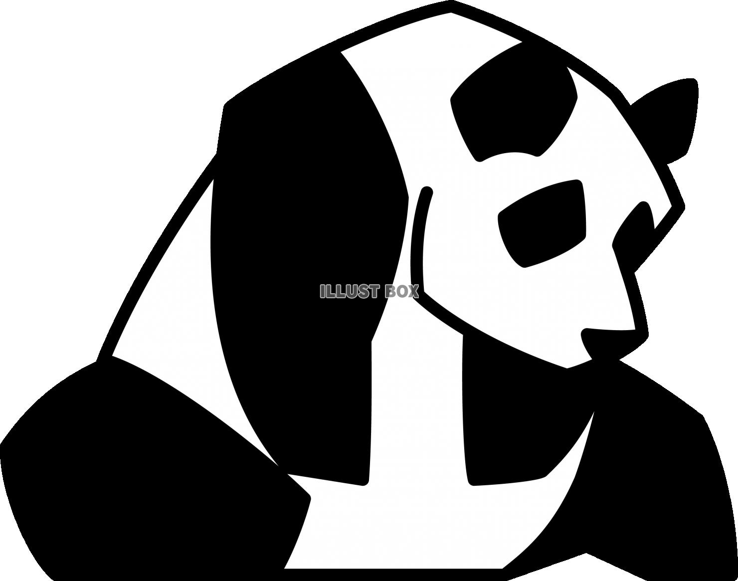 シンプルな線画の動物　パンダ　ぬり絵