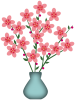 桃の花模様壁紙シンプル背景素材イラスト。透過PNG