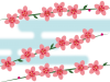 桃の花模様壁紙シンプル背景素材イラスト。透過PNG