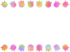 チューリップフレーム花模様飾り枠素材。透過PNG